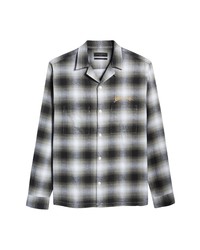 AllSaints Emptyville Cotton Flannel Button Up Shirt