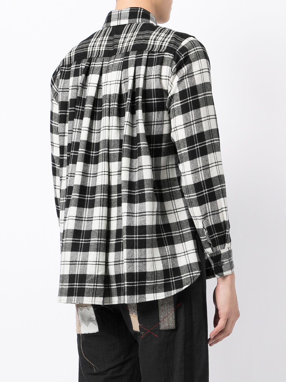 Fumito Ganryu Pleated Flannel Shirt, $438 | farfetch.com | Lookastic