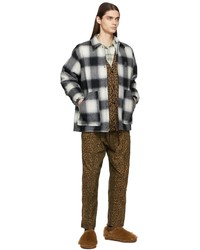 South2 West8 Black White Flannel Check Jacket