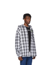 Off-White White Checked Hooded Shirt