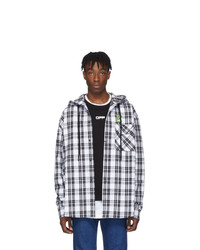 Off-White White Checked Hooded Shirt