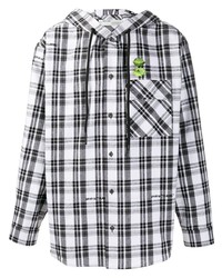 Off-White Check Pattern Hooded Shirt