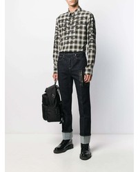 Neil Barrett Checked Animal Print Shirt