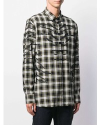 Neil Barrett Checked Animal Print Shirt