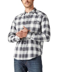 Lucky Brand Mesa Plaid Western Stretch Cotton Button Up Shirt