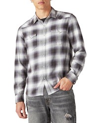 Lucky Brand Western Plaid Long Sleeve Button Up Shirt In Black Plaid At Nordstrom