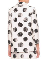 Dolce & Gabbana Painted Polka Dot Long Jacket Whiteblack