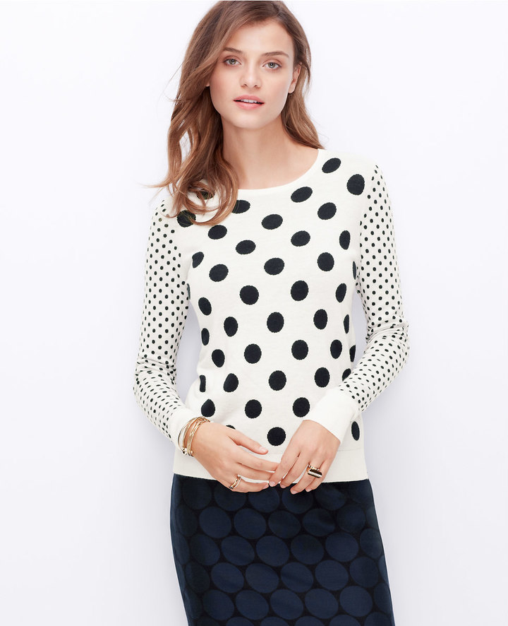 black and white polka dot sweater