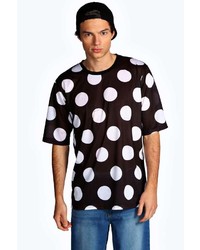 Boohoo Oversized Polka Dot Print Skater T Shirt