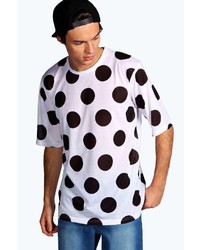 Boohoo Oversized Polka Dot Print Skater T Shirt