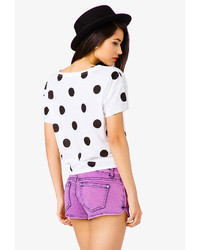 Forever 21 Polka Dot Tie Front Tee
