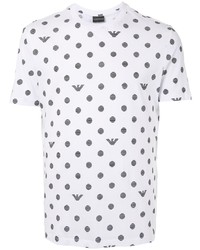 Emporio Armani Striped Dot Print T Shirt