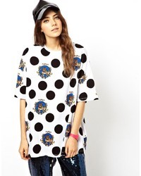 Asos T Shirt With Polka Dot Leopard Print White