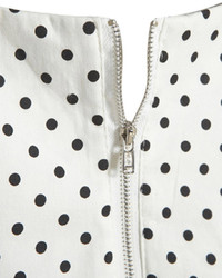 Choies Dots Print Crop Top With Pencil Skirt