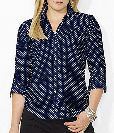 lauren ralph lauren polka dot shirt dress