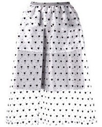 White and Black Polka Dot Full Skirt
