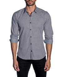 Jared Lang Trim Fit Dot Button Up Shirt