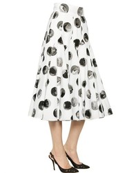 Dolce & Gabbana Polka Dot Cotton Poplin Midi Skirt
