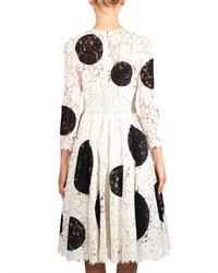 Dolce & Gabbana Polka Dot Appliqu Lace Dress