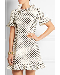 Dolce & Gabbana Ruffled Polka Dot Stretch Cotton Dress