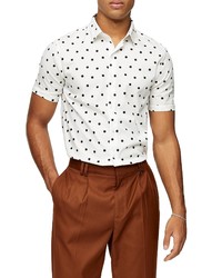 Topman Double Dot Short Sleeve Button Up Shirt