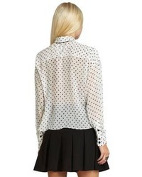 BCBGeneration Polka Dot Blouse With Tie
