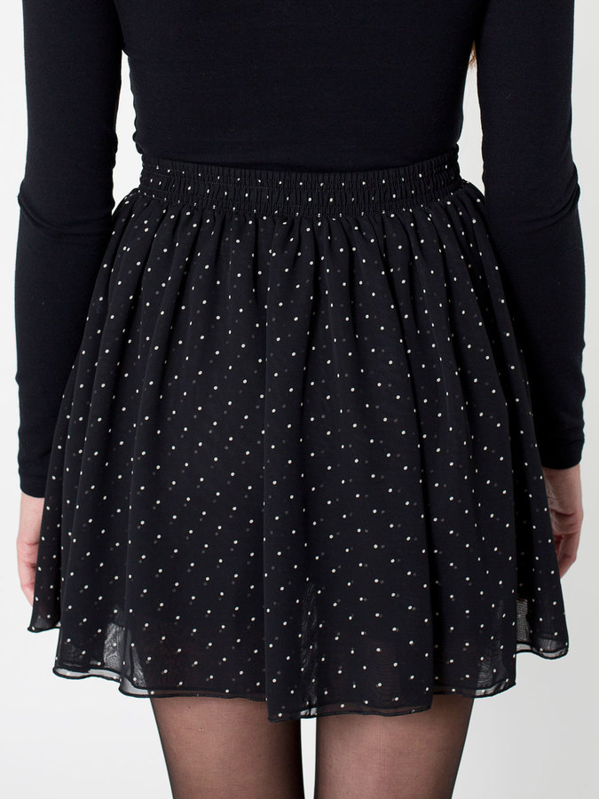 American Apparel Polka Dot Chiffon Double Layered Shirred Waist Skirt Where To Buy And How To Wear