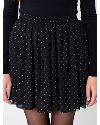 American Apparel Polka Dot Chiffon Double Layered Shirred Waist Skirt