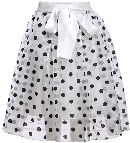 polka dot sheer skirt