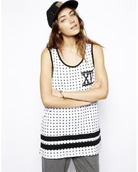 Asos Tank In Polka Dot With Chest Motif