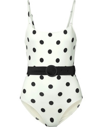 White and Black Polka Dot Swimsuit