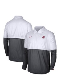 Nike Whiteanthracite Washington State Cougars Half Zip Lightweight Coaches Jacket