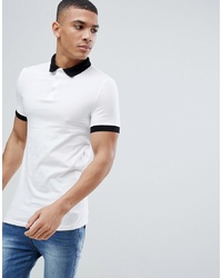 ASOS DESIGN Muscle Fit Polo In Jersey With Contrast Collar
