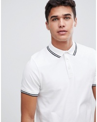 ASOS DESIGN Pique Polo Shirt With Tipping In White