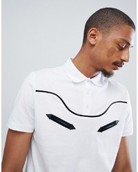 ASOS DESIGN Polo Shirt With Western Piping In White
