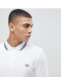 Fred Perry Twin Tipped Logo Polo Shirt In White At Asos