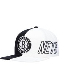 Mitchell & Ness Blackwhite Brooklyn Nets Team Half And Half Snapback Hat
