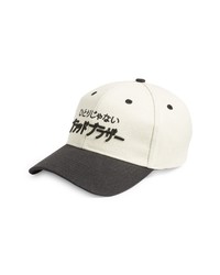 Blood Brother Japanese Logo Cotton Baseball Cap In White Black At Nordstrom