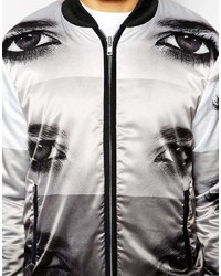 Blood Brother Bomber Jacket With All Over Eye Print