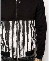 Religion Cut And Sew Printed Bomber Jacket