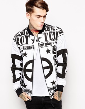 Religion Bomber Jacket With Graphic Print White | Where to buy ...