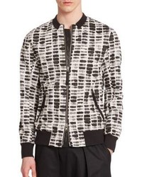 Helmut Lang Textured Pattern Cotton Bomber Jacket