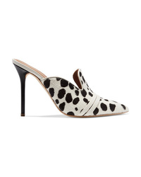 Malone Souliers Hayley 100 Med Animal Print Calf Hair Mules