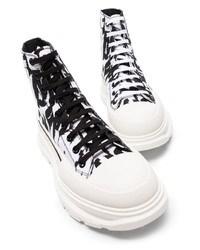 Alexander McQueen Graffiti Tread Canvas Boots