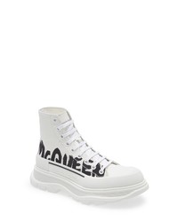 Alexander McQueen Tread Slick Graffiti Logo High Top Sneaker