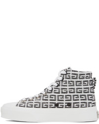 Givenchy White 4g Jacquard City Sneakers