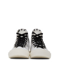 McQ Alexander McQueen White And Black Plimsoll High Top Sneakers