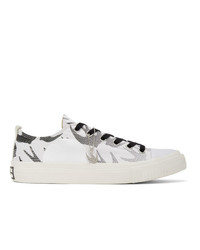 McQ Alexander McQueen White And Black Plimsoll Low Sneakers