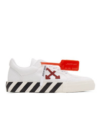 Off-White White And Burgundy Low Vulcanized Sneakers
