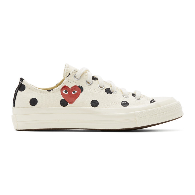 Comme Des Garcons Play White Converse Dot Heart Chuck 70 Sneakers, $150 | SSENSE | Lookastic
